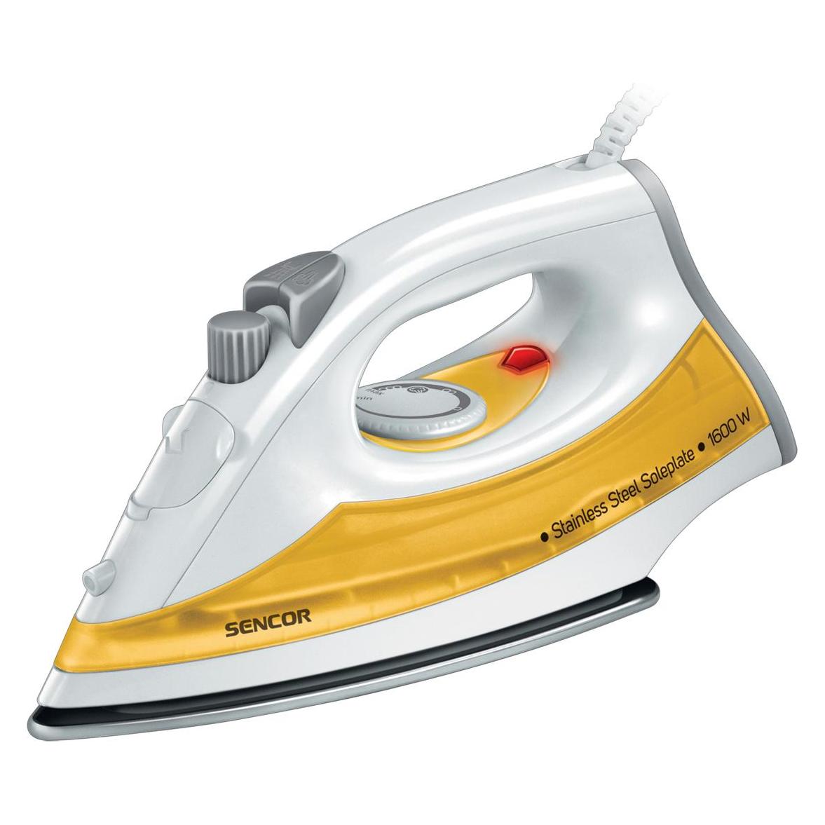 Sencor SSI 2028YL iron Dry & Steam iron Stainless Steel soleplate Orange, White (1600 W) (SSI 2028 YL)