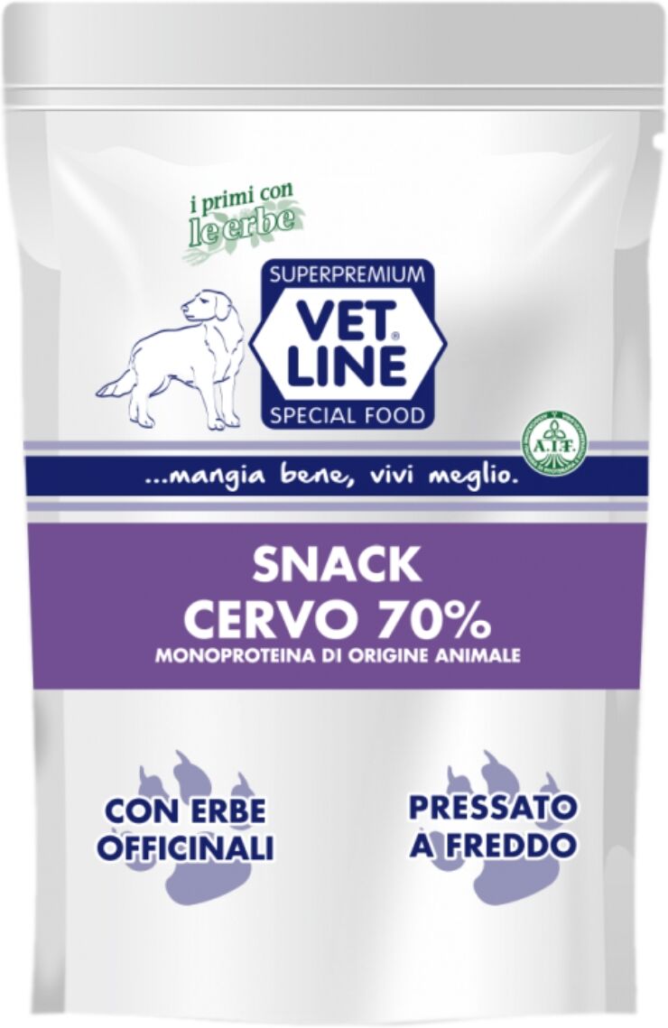 Vetline Vet Line Snack di Cervo Monoproteico Grain Free per Cani 80g