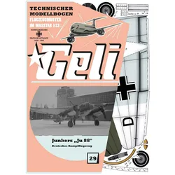 Geli junkers "ju88" # 29 kartonmodell (Motorflugzeug)