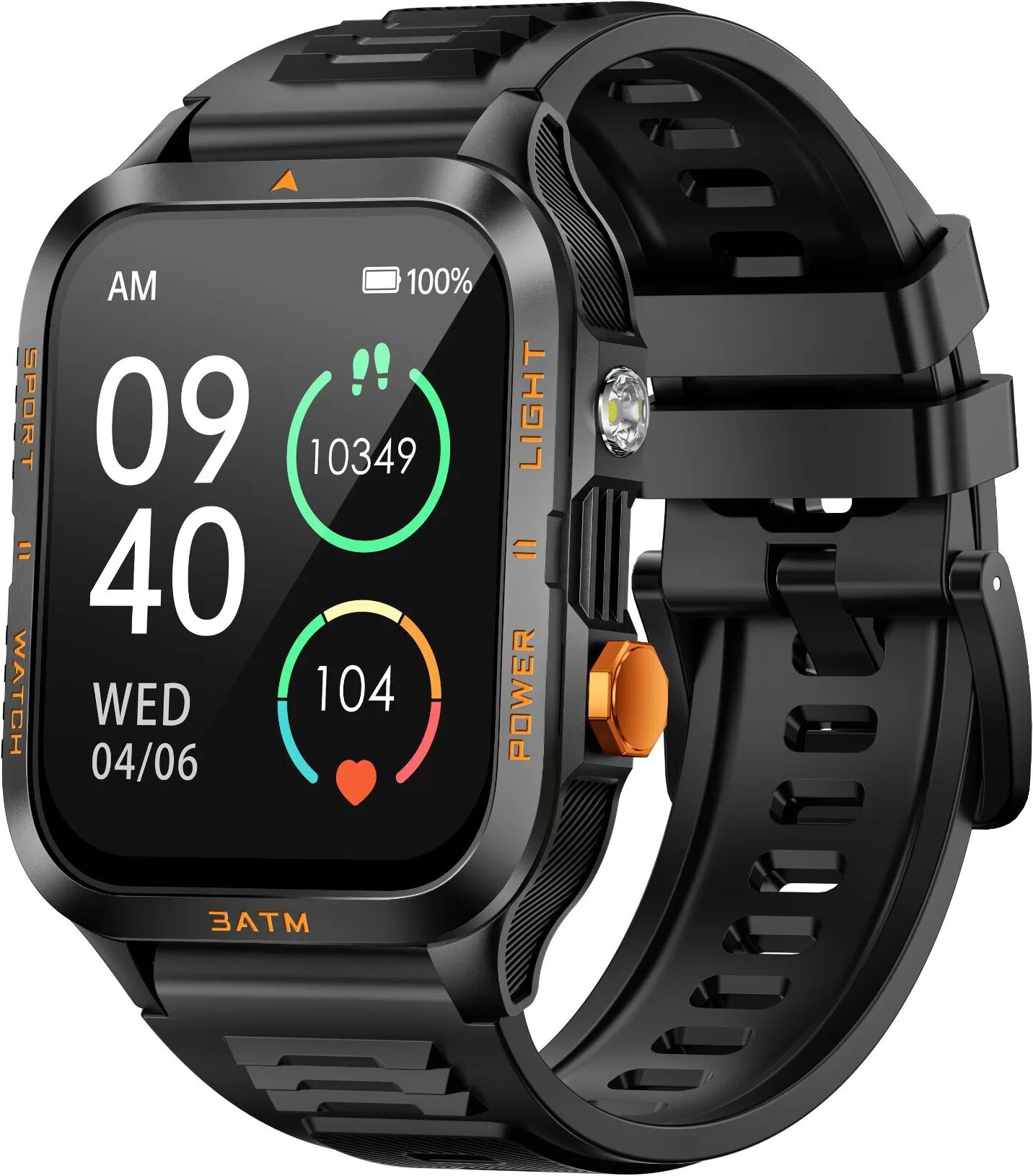 INF C68 Smartwatch mit Bluetooth-Anruf & Gesundheitsüberwachung Schwarz+Gelb