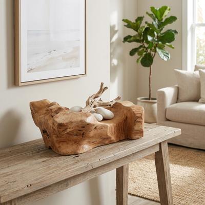 Sagebrook Home Decorative Bowl - Tan/Brown Mungur Abstract Design