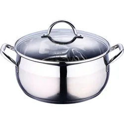 Topf GOURMET mit Glasdeckel (DH 28x13 cm) - silber - DH 28x13 cm