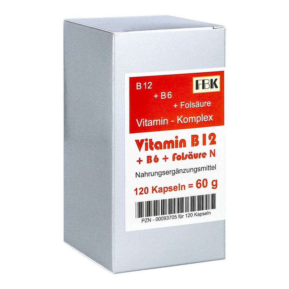 FBK-Pharma GmbH Vitamin B12 + B6 + Folsäure Komplex N Kapseln 00093705