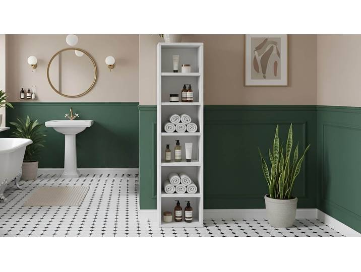 Bad Regal MDF Lackiert Telegrau RAL&nbsp;7047