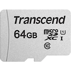 Transcend USD300S (64 GB, microSDXC, U1, UHS-I), Speicherkarte, Silber