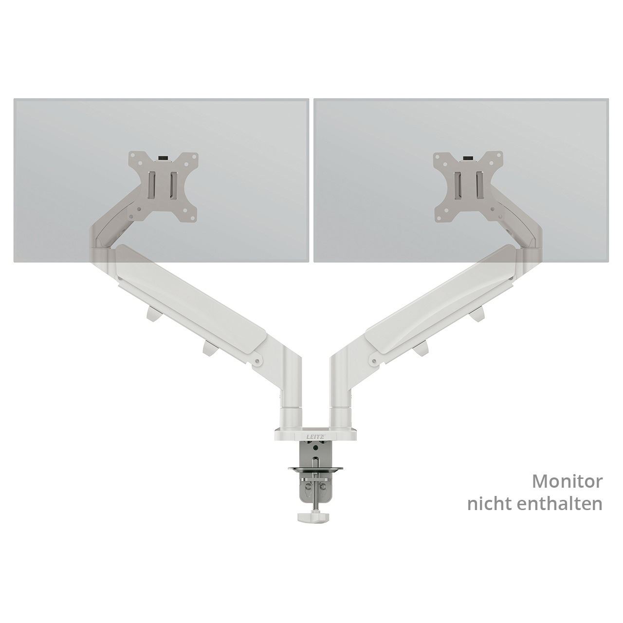 LEITZ Monitor-Halterung Ergo 65370085 lichtgrau für 2 Monitore, Tischklemme