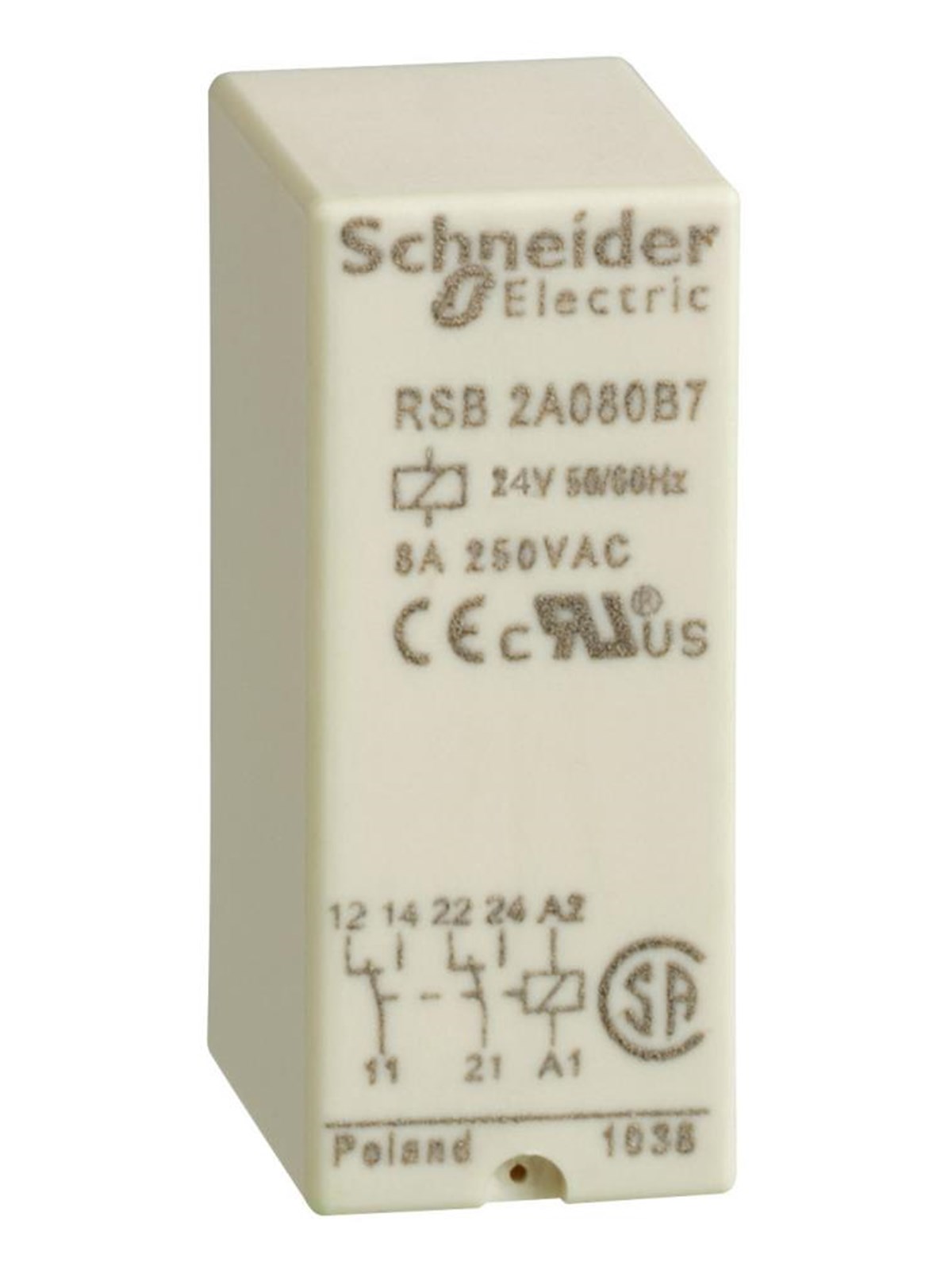 Schneider Electric Relay+socket.2co.24vac