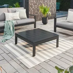 HOME DELUXE Aluminium Tischplatte für Gartenlounge RIO - Schwarz