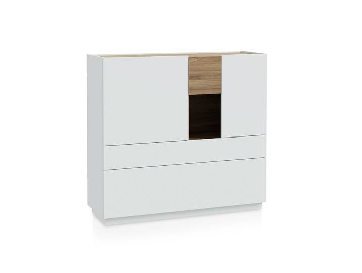 LENNOX Highboard, Material Dekorspanplatte, lichtgrau /