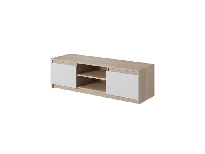 P & B Lowboard, Weiss, Sonoma Eiche, Kunststoff, 1 Fächer, 120x35.5x38 cm, Fsc, stehend, Wohnzimmer, TV Möbel, Lowboards, Lowboards stehend