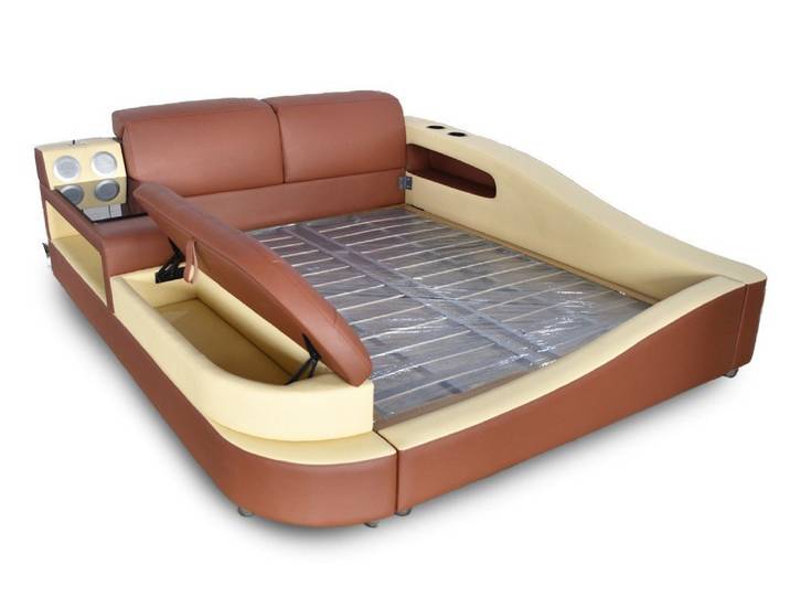 Xlmoebel Polsterbett Multifunktionales Doppelbett mit Stauraum und verstellbaren Teilen (Multifunktions Bett, 1-tlg., Multifunktions Bett), Hergestellt in Europa