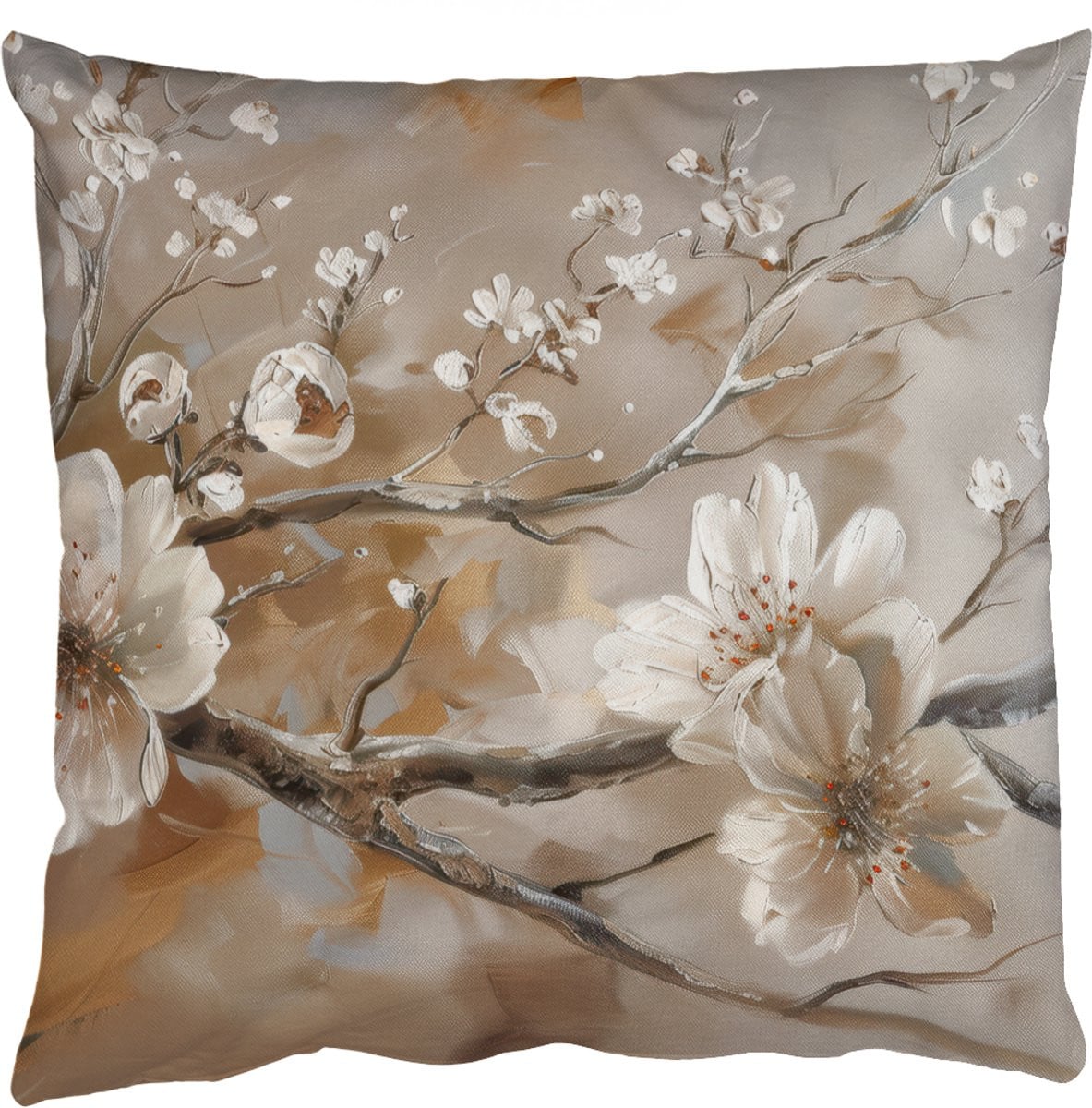 PillowMonkey Sierkussen Bloemen Natuur Wit Bloesem Abstract 40x40 cm