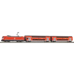 PIKO 59102 H0 SmartControl WLAN Set mit Bettungsgleis DB AG VI Doppelstockpersonenzug