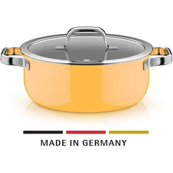 WMF Fusiontec Mineral Pro, Bratentopf mit Deckel, 24 cm, Mango Yellow, Pfanne + Kochtopf, Gelb