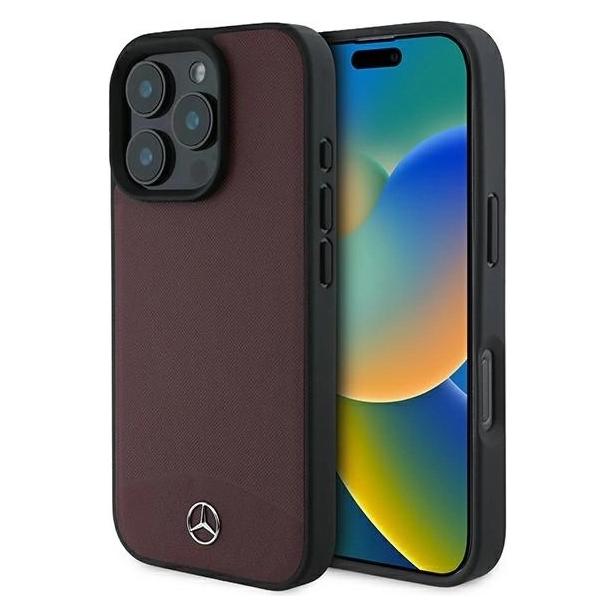 Mercedes MEHMP16X23RBARR iPhone 16 Pro Max 6.9" czerwony/red hardcase Textured And Plain Leather Mag (Apple iPhone 16 Pro Max) (Mer008286-0)