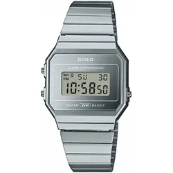 Chronograph CASIO VINTAGE, silber (edelstahlfarben), Armbanduhren, Damen, Chronograph, Quarzuhr, Armbanduhr,Damenuhr,Herrenuhr,Digitaluhr, Edelstahlarmband