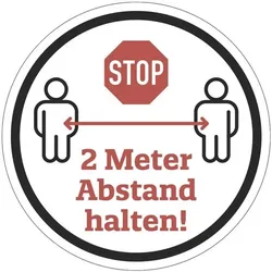 Marahrens Bodenaufkleber »Abstand halten« Ø 40 cm weiß / signalrot weiß