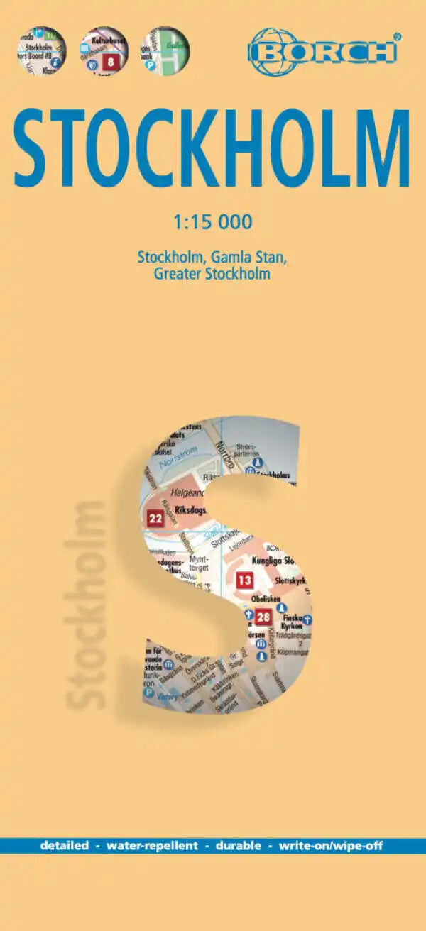 Plan plastifié - Stockholm   Borch Maps
