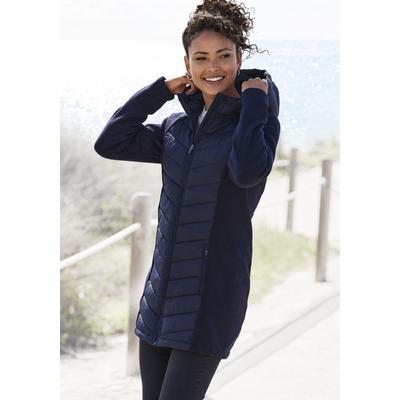 Steppjacke VIVANCE, Damen, Gr. 36, blau (marine), Fleece, Steppware, Obermaterial: 100% Polyester. Futter: 100% Polyester. Füllung: 100% Polyester, Jacken Steppjacke, mit Strickfleece-Ärmeln