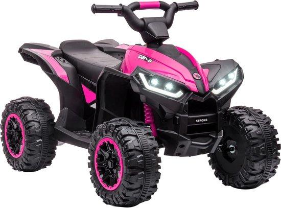 Elektrische Kinderfahrrad, 12 V, 3 km/h, LED-Licht, Kinderstuhl, 3-5 Jahre, Metall, PP, Schwarz, Rosa