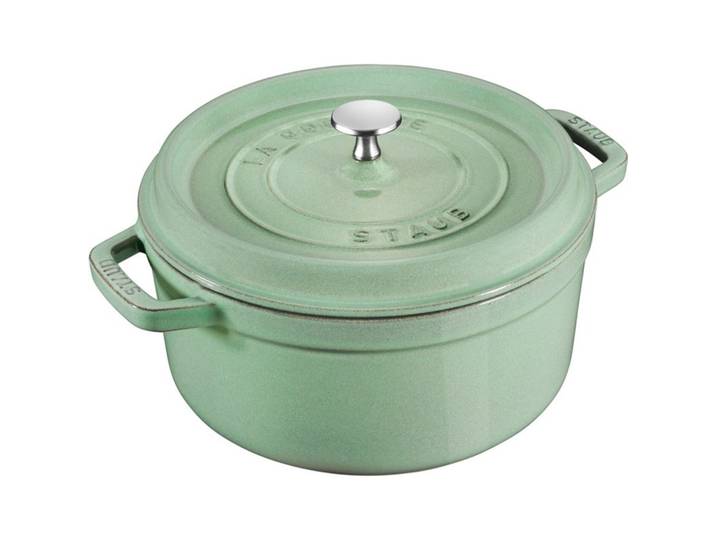 STAUB Cocotte 24 cm, rund, Salbei, Gusseisen - 1393