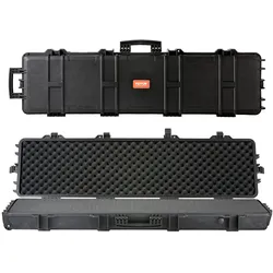VEVOR Gewehr-Hartschalenkoffer mit 3 Schichten Vollständig Schützendem Schaumstoff, Abschließbarer Hartwaffenkoffer, Wasserdichter & Rollbarer Langwaffenkoffer, für 127 cm Gewehre oder Schrotflinten