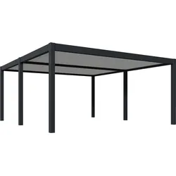 Pergoline Doppel Carport aus Aluminium 6 m x 5,3 m anthrazit