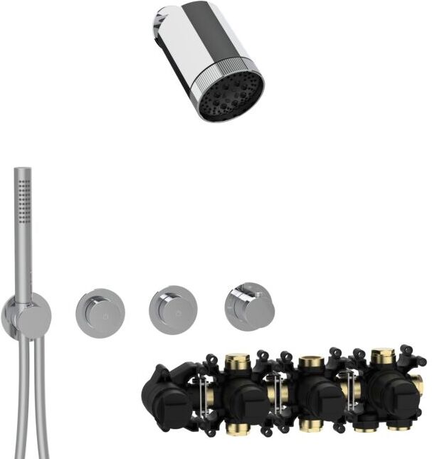 Herzbach MODUL7 PUSH-Thermostat-Set P-SP3 70.702723.1.01 SPOT Multi Chrom