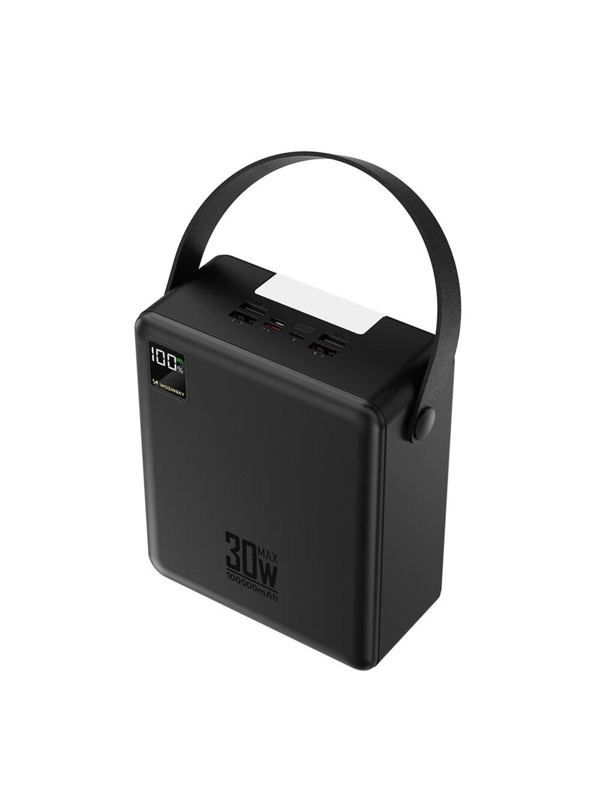 Wozinsky W8-B - 30W 2 x USB-A and 2 x USB-C with Flashlight - Black - 100000 mAh