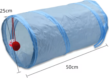 Inspire Curations PlayPounce 3 Way Cat Tunnel Foldable Interactive Tunnel Toy With Peep Hole small Tunnel