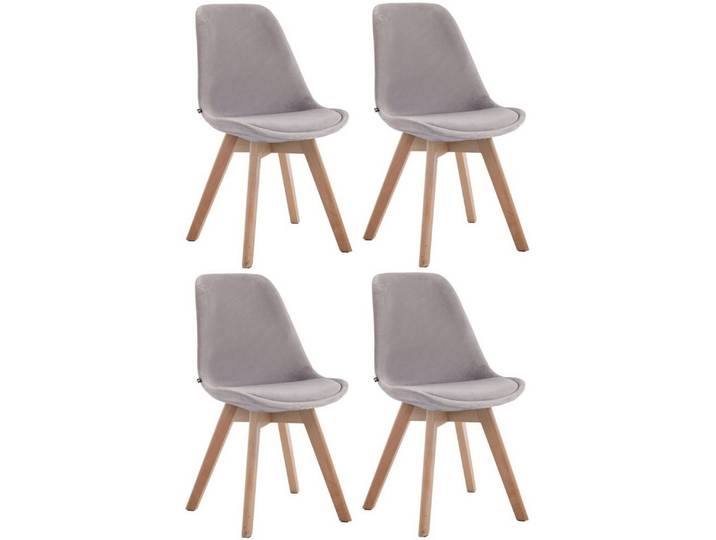 CLP Esszimmerstuhl Borneo V2 Samt (4er Set), Polsterung, Holzgestell
