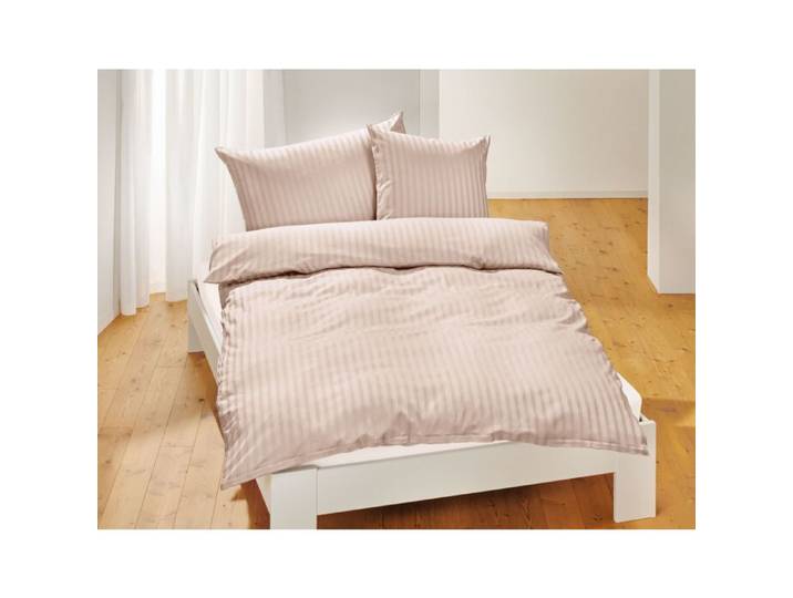 Bio-Satin-Bettwäsche uni gestreift – Duvetbezug – 160x210 cm