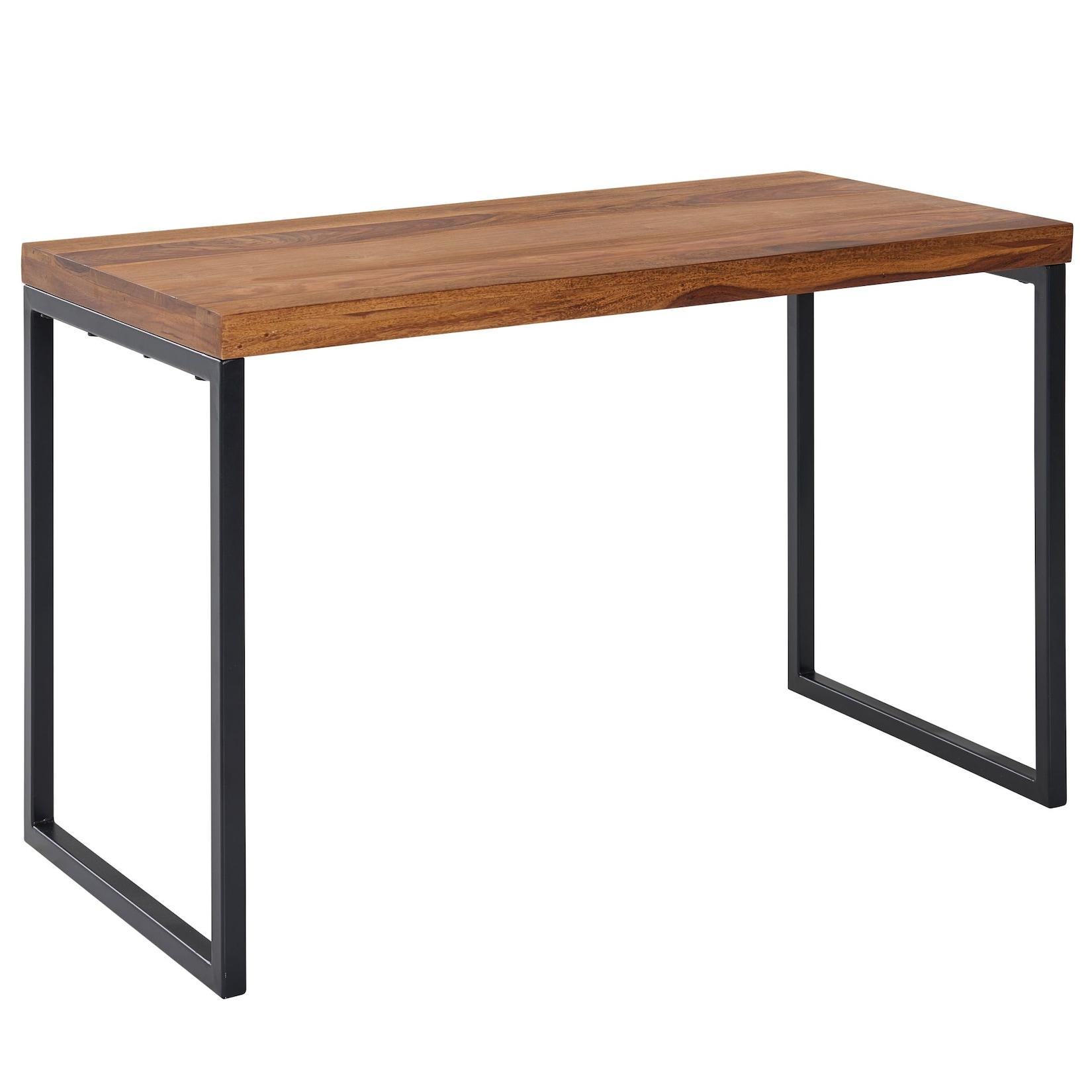 KADIMA DESIGN Industrie Schreibtisch, Sheesham-Massivholz/Metall, Handgefertigt, Materialmix