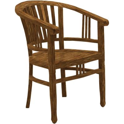 Armlehnstuhl SIT "Mikkeli aus recyceltem Teakholz – Massivholz – Brettsitz", beige (natur), B:60cm H:87cm T:61cm, Stühle, Armlehnstuhl, Massiver Brettsitz aus recyceltem Teakholz mit 4-Fuß-Gestell
