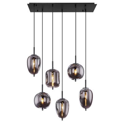 GLOBO LIGHTING Pendelleuchte "BLACKY", schwarz (rauchfarben), 1 Stk., Leuchten, Hängelampe, Hängeleuchte, verschiedene Gläser, modern, Essbereich, Pendelleuchte