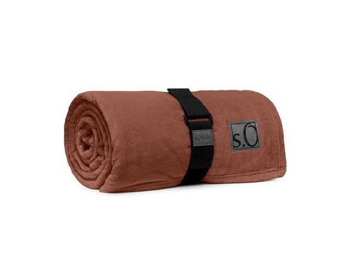 s.Oliver Kuschelsoft Decke 150x200 cm Terra Uni - Flauschige Kuscheldecke