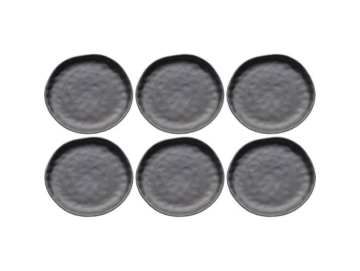 Kare bord Organic Black Ø26cm, keramiek, gebrand, pure natuur, platte borden, borden