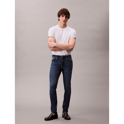 Skinny-fit-Jeans CALVIN KLEIN JEANS "SKINNY JEAN REGEN", Herren, Gr. 32, Länge 30, blau (oil slick), Denim/Jeans, Obermaterial: 80% Baumwolle, 12% Polyester, 6% Elastomultiester, 2% Elasthan, unifarben, skinny fit lang, Jeans, Mit Gürtelschlaufen