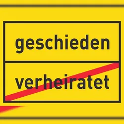 HB-Druck geschieden verheiratet Schild Ortsschild A1 (594x841mm)