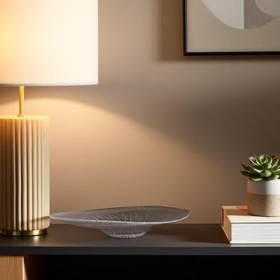 Sagebrook Home "Decorative Frosted Oval Accent Glass Bowl - Home Decor - 24"", Clear - 24.0"""