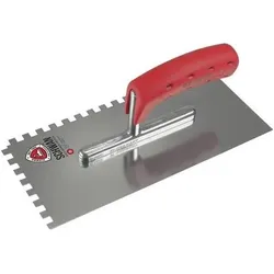 Schwan Glättekelle L.280mm B.130mm Zahn 4x4 geh.m.Softheft STA S.0,7mm