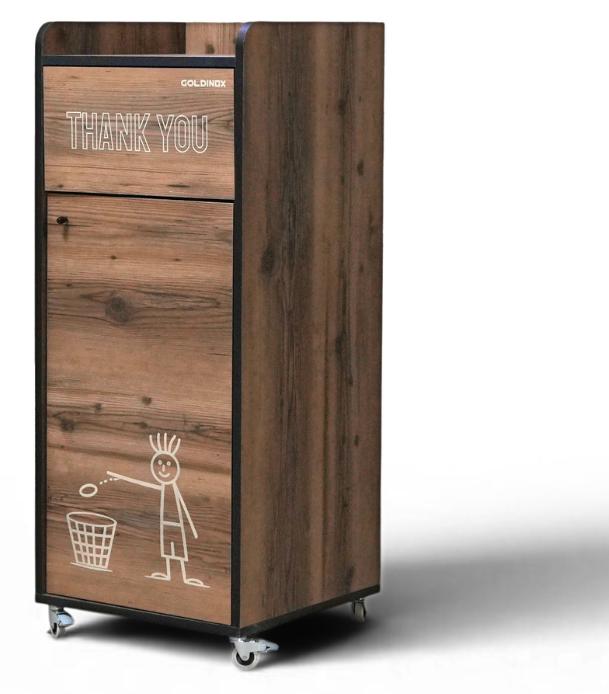 Abfallbehälter "THANK YOU" im Barock-Design, aus Holz, 100 Liter, - GOLDINOX
