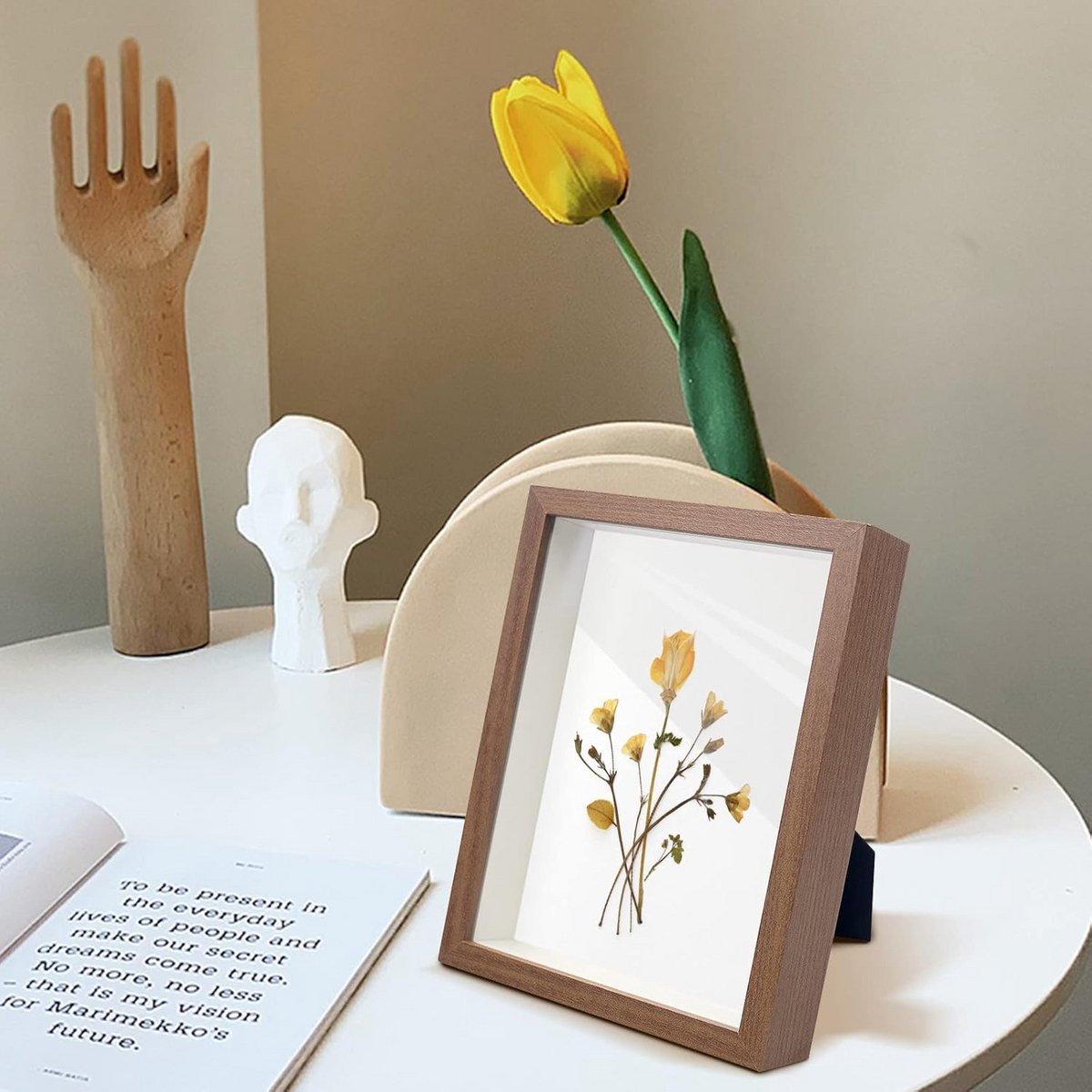 3D Fotolijst Walnoot - Diepe Houten Lijst - 15 x 20 cm