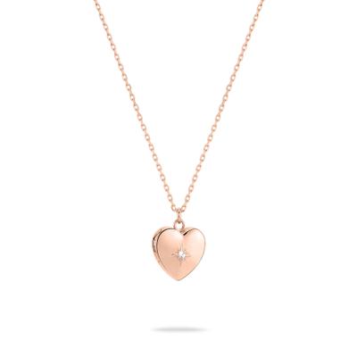 Kette mit Anhänger TAMARIS "Schmuck Geschenk Edelstahl Halskette Herz Medaillon zum öffnen", rosa (roségoldfarben), Halsketten, Damen, Edelstahl, L: 50