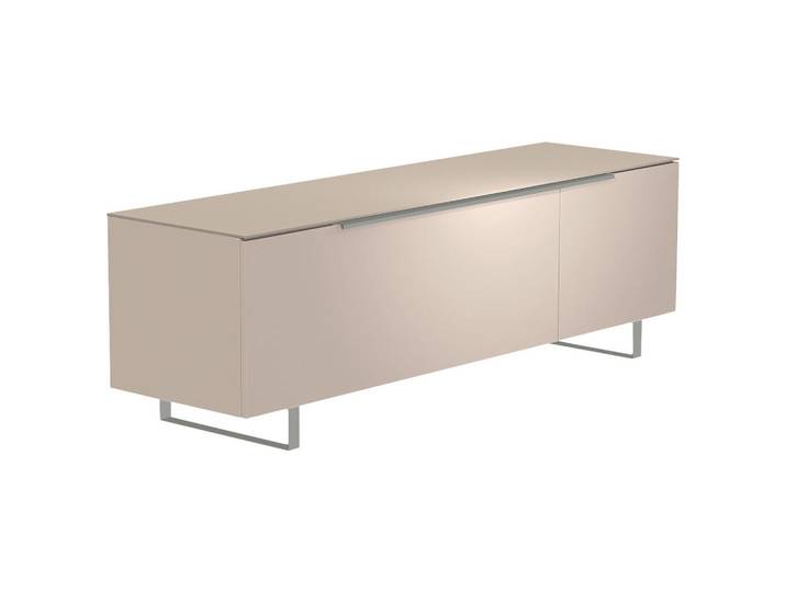 Moderano Lowboard, Alu, Sand, Metall, 2 Fächer, 160x51x45 cm, Beimöbel erhältlich, Abdeckplatte aus Glas, Wohnzimmer, Wohnwände, Lowboards