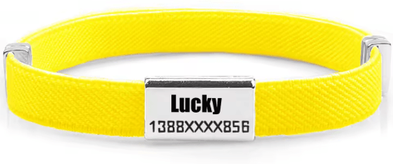 Inspire Picks PawID Personalized Breakaway Pet Collar Custom Name Collar With Metal ID Tag For Cats & Small Dogs yellow And Tag