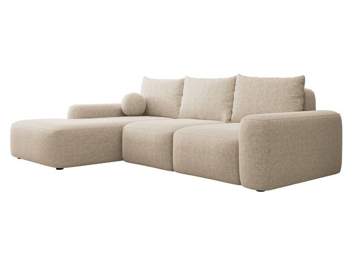 Selsey Carnos - Ecksofa mit Schlaffunktion, Balancekissen, Chenillebezug, Beige, linksseitig