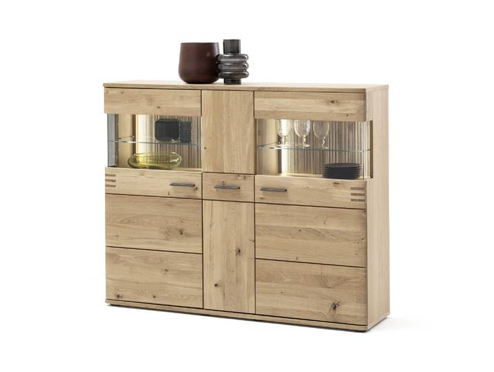 Highboard Eiche bianco teilmassiv 150 cm Sevilla