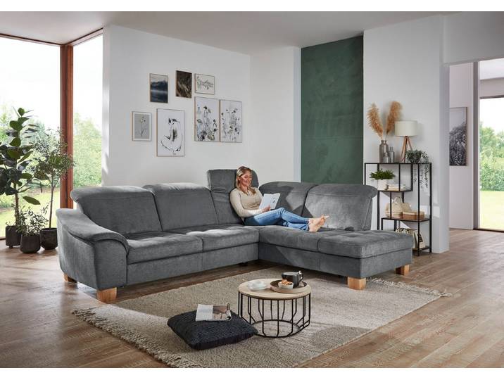 Die PlanBar Ecksofa PP-LA23145 L-Form, inkl. Kopfpolsterverstellung, Federkernpolsterung