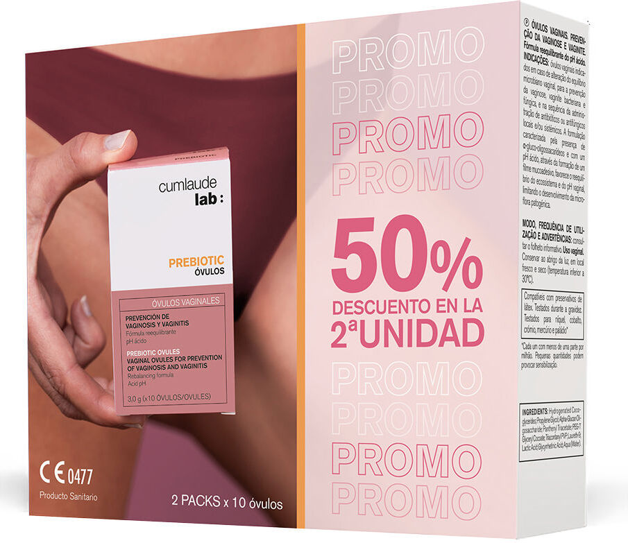 Cumlaude Lab Óvulos Prebióticos pacote 2 x 10 unidades
